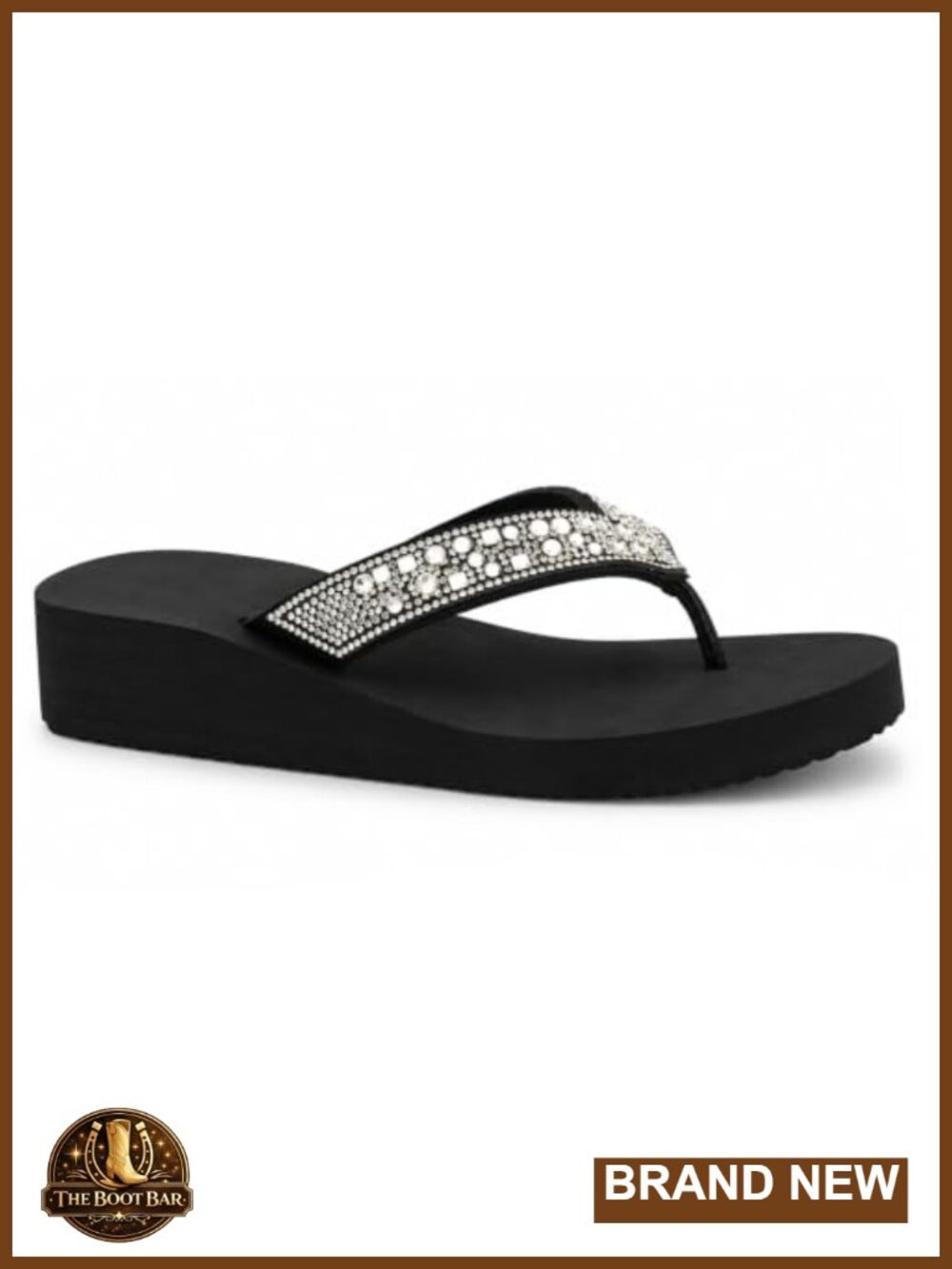 Rhinestone Wedge Thong Sandals Platform Flip Flops